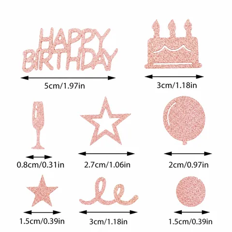 Happy Birthday Confetti Glinting Paper Table Scatter Decorations For Birthday Celebration Party Supplies