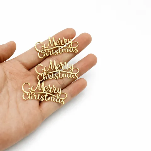 Merry Christmas Glitter Paper Confetti Gold Letter Hollow Table Scattering Ornaments Xmas Theme Holiday Party Table Decoration Supplies