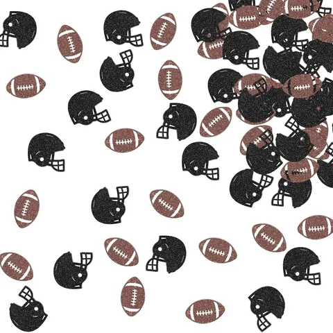 Glitter Football Party Confetti Rugby Helmet Metallic Table Sprinkles For Super Bowl Sports Theme Birthday Game Day Decorations