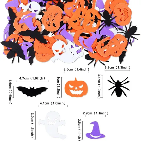 Halloween Confetti Mixed Cartoon Pumpkin Ghost Witch Spider Web Paper Scattered Confetti For Holiday Table Party Decorations