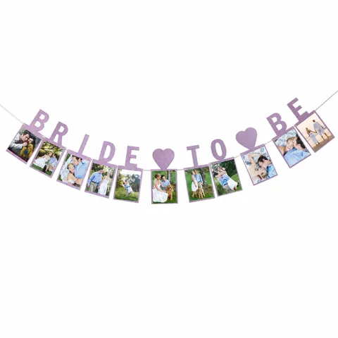 Glitter Bride To Be Photo Frame Banner Wedding Bunting Engagement Bridal Shower Party Garland Decoration Photo Hanging Banner
