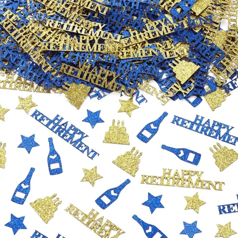 Happy Retirement Glitter Paper Confetti Wedding Anniversary Wedding Celebrations Birthday Event Table Scatter Party Decorations Supplies