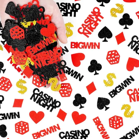 Glitzer Konfetti Casino Party Dekorationen Metallische Tischkonfetti Für Las Vegas Casino Nacht Streudeko Spielkarten Würfel Thema Party Tischdeko
