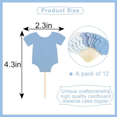 Dessin Animé Mignon Grenouillère Décoration de Gâteau Papier Bambou Sticks Cupcake Topper Pour Baby Shower Anniversaire Fête Décorations de Gâteau