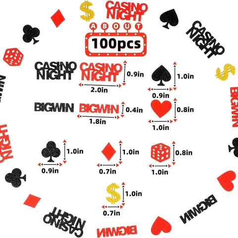 Glitzer Konfetti Casino Party Dekorationen Metallische Tischkonfetti Für Las Vegas Casino Nacht Streudeko Spielkarten Würfel Thema Party Tischdeko