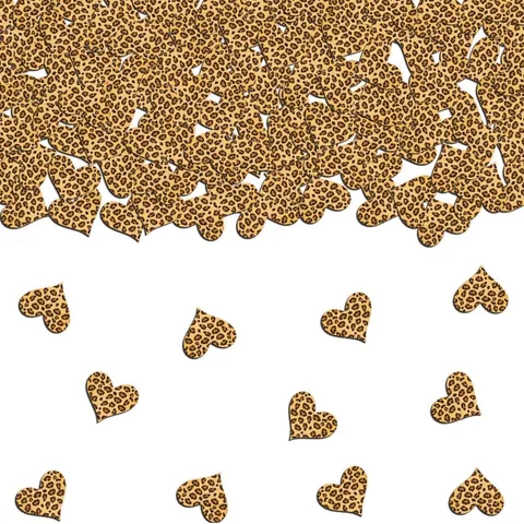 Confetti di Carta a Cuore con Stampa Leopardata Decorazioni per Feste di Compleanno a Tema Safari con Animali Decorazione Tavola