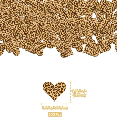 Confetti di Carta a Cuore con Stampa Leopardata Decorazioni per Feste di Compleanno a Tema Safari con Animali Decorazione Tavola
