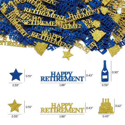 Happy Retirement Glitter Paper Confetti Wedding Anniversary Wedding Celebrations Birthday Event Table Scatter Party Decorations Supplies