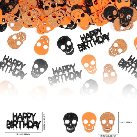 Halloween Skull Happy Birthday Confetti Paper Glitter Table Scatter For Festival Party Decoration