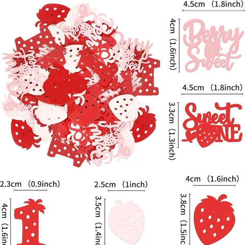 Aardbei Thema Verjaardagsfeest Tafel Confetti Papier Rood Roze Zoete Tafelstrooi Ornamenten Baby Shower Feestartikelen