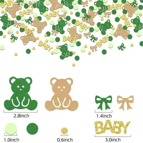 Cute Bear Paper Confetti Baby Birthday Table Scatter Decorative Glitzy Confetti For Theme Birthday Party Supplies