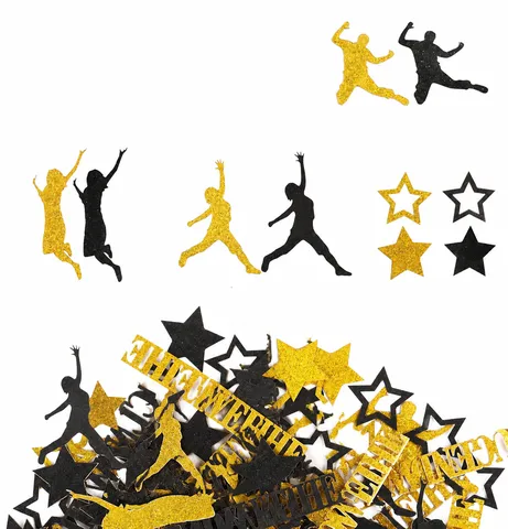 Glitzer Papier Tisch Konfetti Stern Figuren Silhouette Buchstaben Symbole Set Für Jugendweihe Feier Party Hintergrund Dekoration