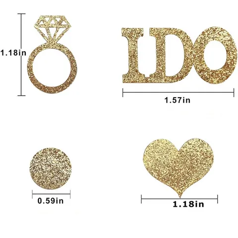 Coriandoli Tavolo Matrimonio Glitter Anello Cuore Lettere I Do Paillettes Per Fidanzamento Anniversario Addio Al Nubilato Festa Romantica Decorazione