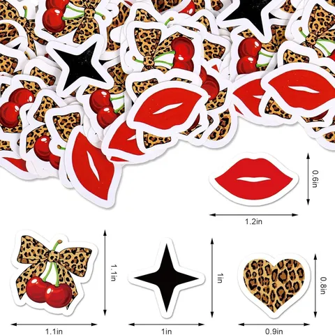 Leopardenmuster Papier Tisch Konfetti Kirsche Lippen Herz Stern Dekoration Für Geburtstag Junggesellinnenabschied Party Festbedarf