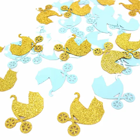 Glitter Paper Stroller Table Confetti For Baby Shower Gender Reveal Party Table Decoration Cute DIY Craft Sprinkles Scatter Supplies