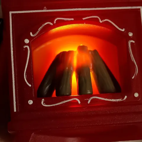 Dollhouse Miniature LED Fireplace Ornament Resin Glowing Mini Fireplace Model Electronic Candle Light Home Decor