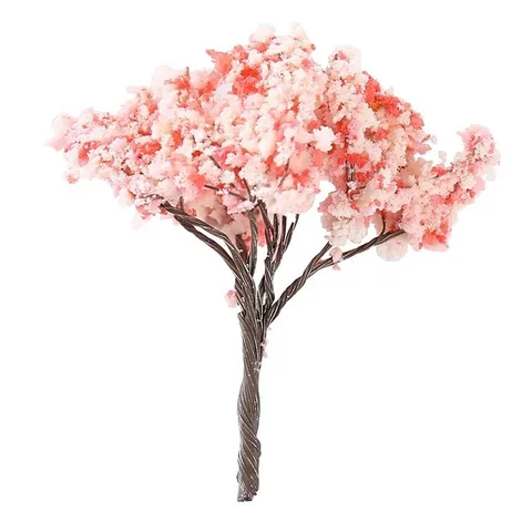 Miniature Cherry Blossom Tree Model Micro Landscape Sand Table Gardening Diy Material Miniature Plant Ornament Home Decor