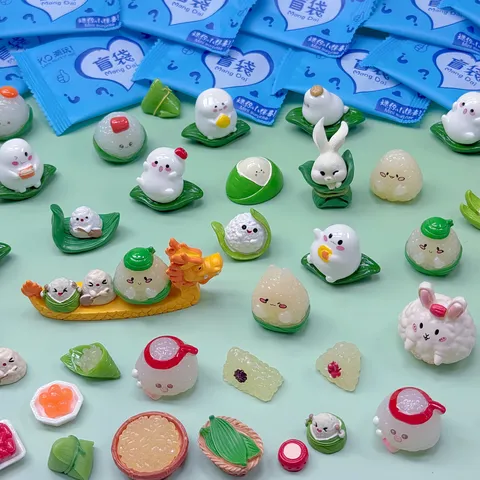 Mini Resina Zongzi Bolsa Ciega Juguetes Lindo Dibujos Animados Figura Para Niños Recompensas Regalos de Fiesta Conjunto