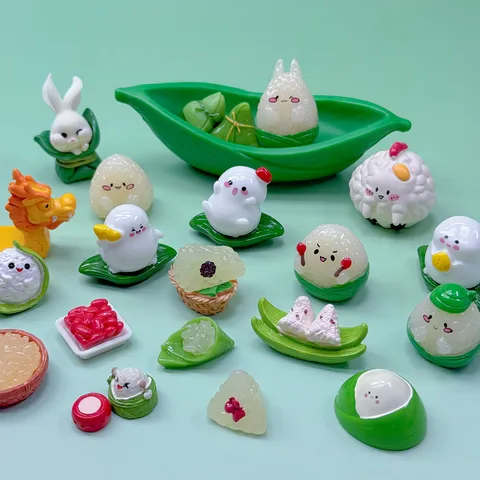 Mini Resina Zongzi Bolsa Ciega Juguetes Lindo Dibujos Animados Figura Para Niños Recompensas Regalos de Fiesta Conjunto