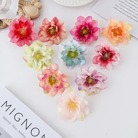 Estilo Bosque Cabezas de Flores de Seda de Crisantemo Artificial Materiales de Sombrero de Guirnalda DIY Accesorios para el Cabello Hanfu Suministros de Manualidades