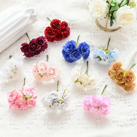 Artificial Silk Peony Flower Bouquet Small Peonies Silk Floral Arrangement For Home Wedding Party DIY Craft Interior Decoration