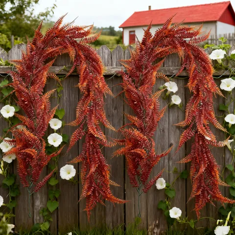 Artificial Boston Fern Vine Hanging Plants Fake Greenery Garland For Outdoor Wedding Home Wall Decor Photography Props