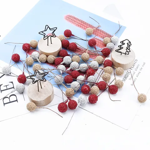 Bacche Di Schiuma Artificiali Rosso Oro Argento Steli Di Bacche Scelte Di Frutta Finta Per Albero Di Natale Ghirlanda Fai Da Te Artigianato Floreale Decorazione Della Casa