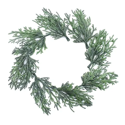 Artificial Pine Needle Branches Christmas Tree Craft Garland Gift Decoration Accessories Plastic Pine Stems For DIY Craft