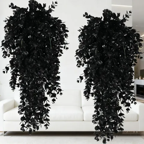 Artificial Eucalyptus Garland Fake Vines Plastic Greenery Hanging Plant For Indoor Outdoor Home Wedding Halloween Decor