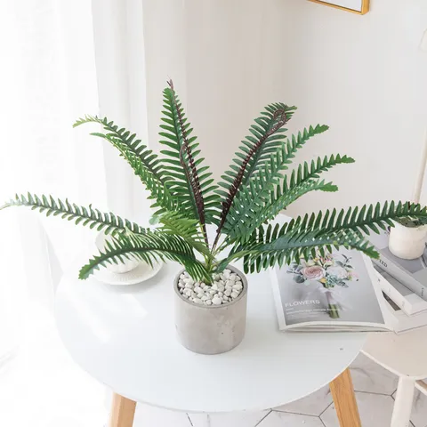 Foglie di Felce Artificiali Simulazione Pianta Verde Rami Finta Felce di Boston Per Decorazione Casa Matrimonio Fotografia