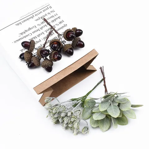 Tiges de Plantes de Verdure Artificielles Fausse Soie Fleur Feuilles DIY Guirlande Scrapbooking Maison Mariage Décoration Fournitures d'Artisanat