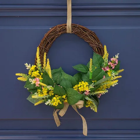Artificial Silk Flower Wreath American Country Style Decorative Door Hanging Garland For Home Window Festival Decor