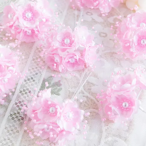 Handgemaakte Zijde Kunstmatige Camellia Bloemen Kunstparel Boeket Bruid Hoofdtooi DIY Haaraccessoires Materiaal
