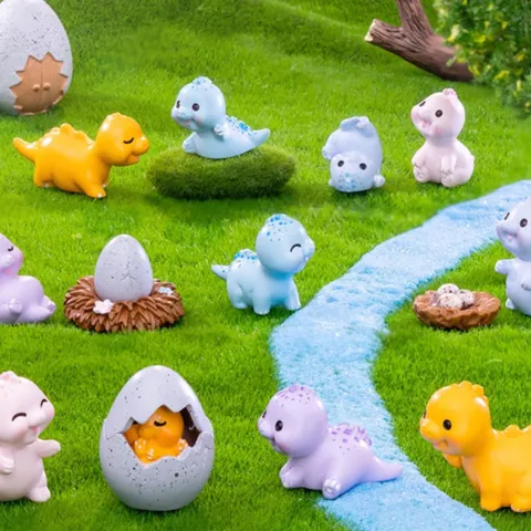 Cute Dinosaur Resin Miniature Figurines Micro Landscape DIY Terrarium Craft Desktop Home Decor Ornaments