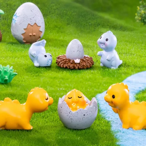 Cute Dinosaur Resin Miniature Figurines Micro Landscape DIY Terrarium Craft Desktop Home Decor Ornaments