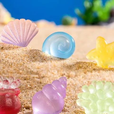 Adornos de Micropaisaje Marino de Resina Luminosa Figuras de Animales Marinos de Dibujos Animados Concha Estrella de Mar