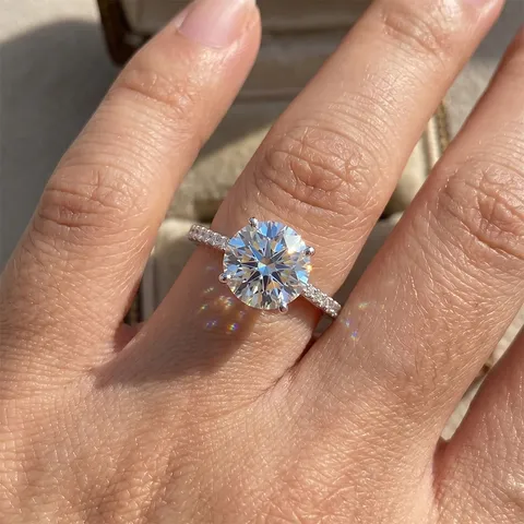 Eleganter 925 Silber Runder Strass Ring Geometrischer Westlicher Stil Eingelegter Edelstein Ring Für Valentinstag Damen Schmuck Geschenk