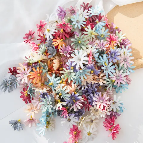 Kunstzijde Madeliefje Bloemhoofdjes Voor DIY Bloemdoos Ambacht Kleding Hoeden Tassen Accessoires Bruiloft Woondecoratie