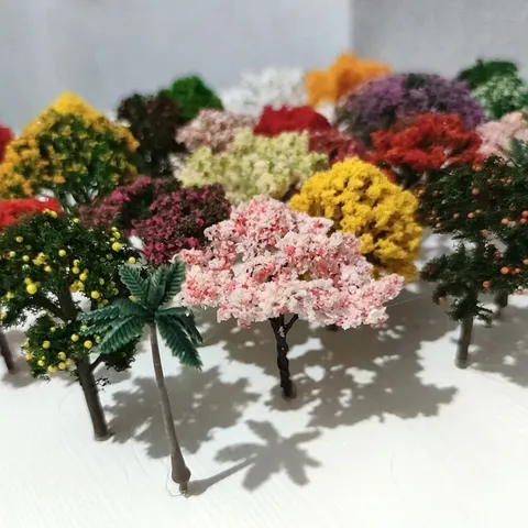 Miniature Cherry Blossom Tree Model Micro Landscape Sand Table Gardening Diy Material Miniature Plant Ornament Home Decor