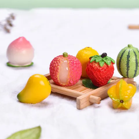 Mini Resin Simulated Fruit Miniature DIY Craft Kitchen Pretend Play Food Decor
