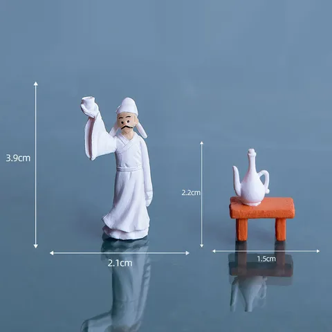 Micro Landscape Simulation Resin Rockery Pavilion Bridge Duck Goose Figurine Miniature Bonsai Tea Table Desktop Ornament