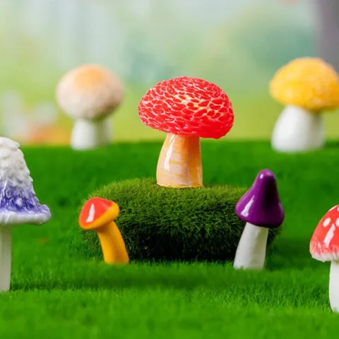 Figuritas de Setas de Resina Adornos de Micropaisaje en Miniatura Lindo Jardín de Hadas Decoración de Plantas en Maceta Accesorios de Escritorio