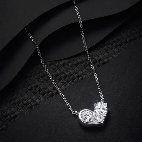 S925 Sterling Silver Moissanite Pendant Necklace For Women Heart Evil Eye Butterfly Geometric Minimalist Jewelry GRA Gift