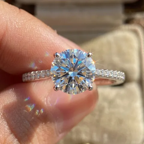 Klassischer 4-Zacken Lab-Diamantring 10K 18K Gold D-Farbe VVS Solitär Verlobungsring Für Damen IGI Zertifizierter Schmuck
