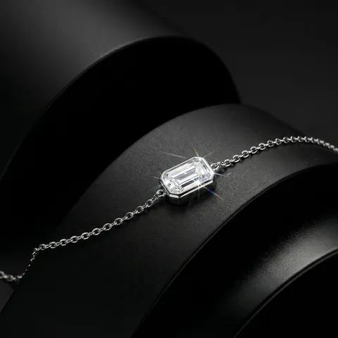 Luxus Smaragdschliff Im Labor Gezüchteter Diamant Armband 10K 14K 18K Gold Reinheit D-Farbe VVS Minimalist K-Gold Armband Schmuck Geschenk