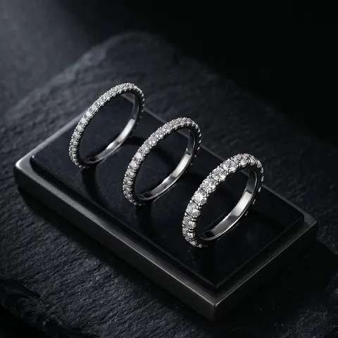 18K Gold Laborgezüchteter Diamant Eternity Ring D Farbe VVS Pavé Ehering Retro Eleganter Schmuck Für Frauen Tägliches Geschenk