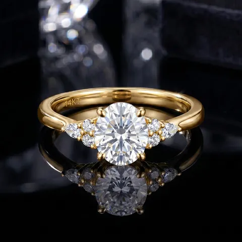 K-Gold Im Labor Gezüchteter Diamant Verlobungsring Für Damen Westlich Luxuriös Vier-Krappen Oval Rund Labor Diamant Ehering Brautschmuck Geschenk