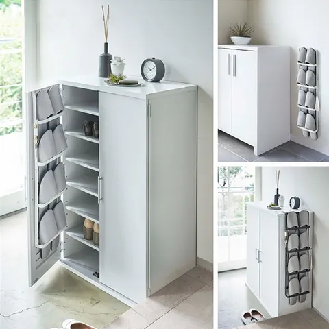 Japanese Style Minimalist Metal Slipper Rack Wall Mounted Shoe Organizer Side Hanging Slipper Holder For Cabinet Entryway Storage