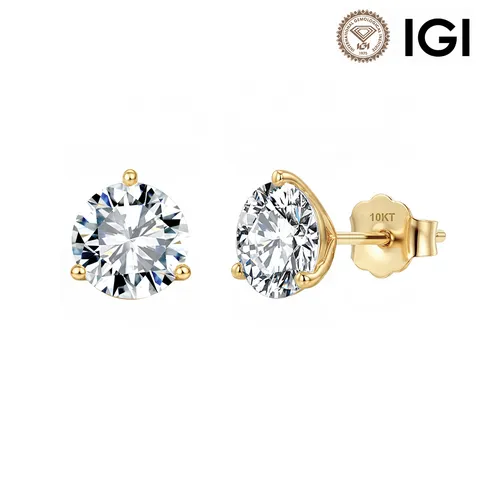 925 Sterlingsilber Labor-Diamant Ohrstecker Rundschliff Farbe D VVS Gold Platinierte Minimalistische Luxus Schmuck Für Damen