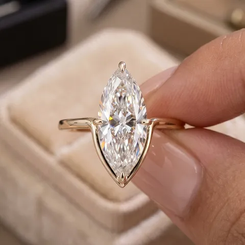 Marquise Schliff Labor-Diamant Ring 10K 14K 18K Gold Labor-Gezüchteter Diamant Verlobungsring D-Farbe VVS Damen Hochzeitsschmuck